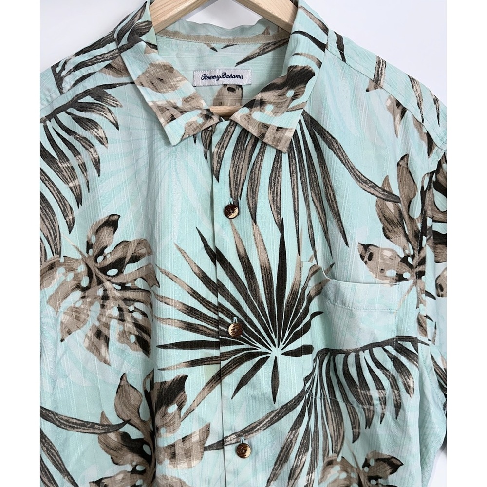 Tommy Bahama Mens Silk Coolmax‎ Short Sleeve Button Down Size XL Hawaiian Floral